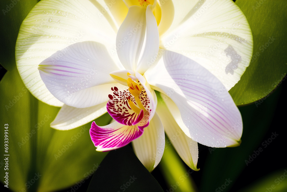 A beautiful orchid flowers. Blooming Splendor. The Enchanting World of Orchids. Generative AI A beautiful orchid flowers. Blooming Splendor. The Enchanting World of Orchids. Generative AI