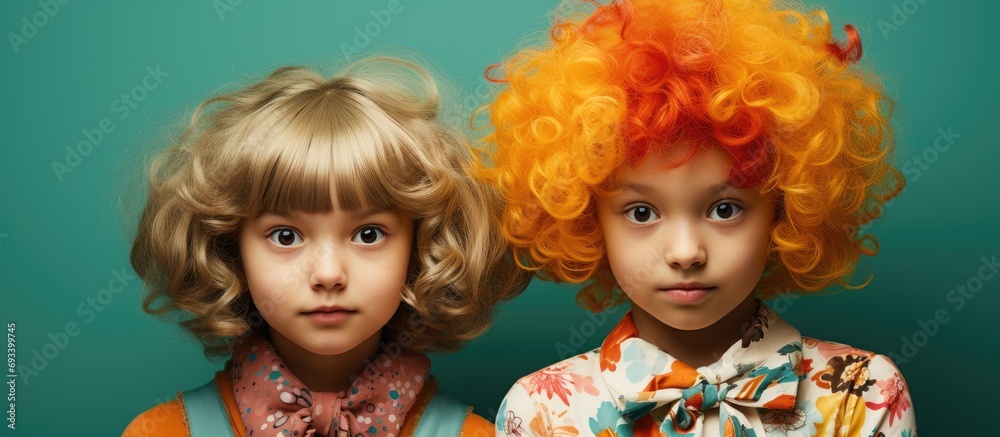 Pair of small creative girls. Pair of small creative girls.