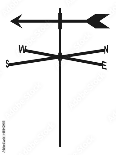 black weather vane on white background clip art preview