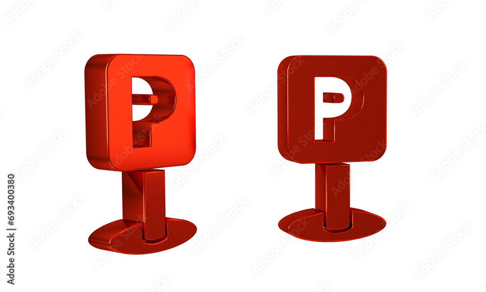Red Parking icon isolated on transparent background. Street road sign. Red Parking icon isolated on transparent background. Street road sign.