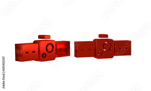 Red Smartwatch icon isolated on transparent background.