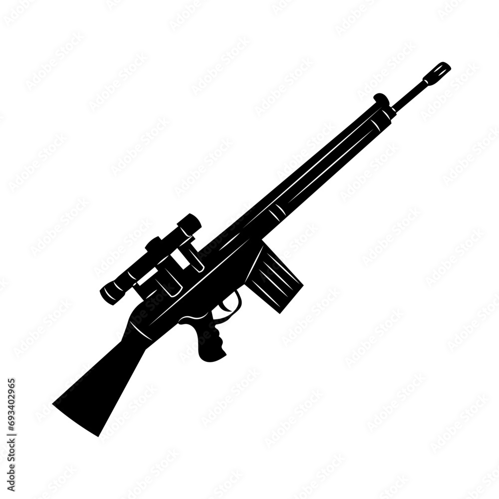 rifle silhouette on white background vector rifle silhouette on white background vector