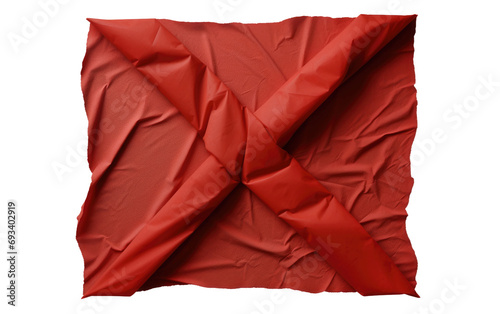 Vibrant Red X on Crumpled Paper on a White or Clear Surface PNG Transparent Background