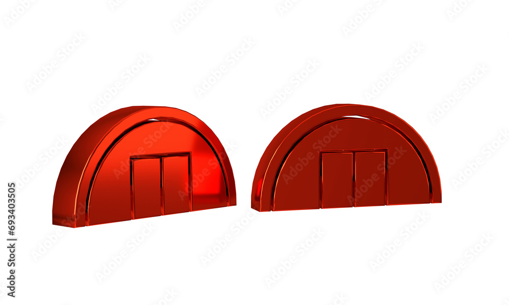Red Warehouse icon isolated on transparent background. Red Warehouse icon isolated on transparent background.