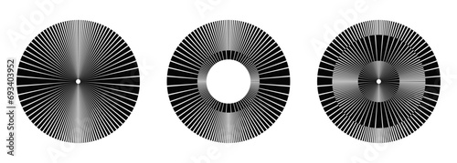 A Set of vector illustration burst of star-shaped radial rays emanating in all directions, depicted in a round geometric Circular illustration perfect for logo design, graphic designing.