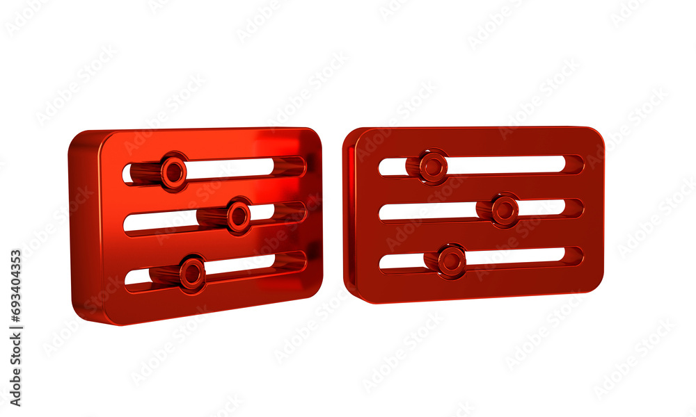 Red Sound mixer controller icon isolated on transparent background. Dj equipment slider buttons. Mixing console. Red Sound mixer controller icon isolated on transparent background. Dj equipment slider buttons. Mixing console.