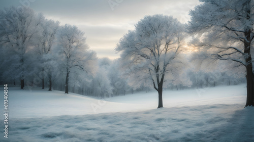 landscape with trees in the winter © Aisy Digital