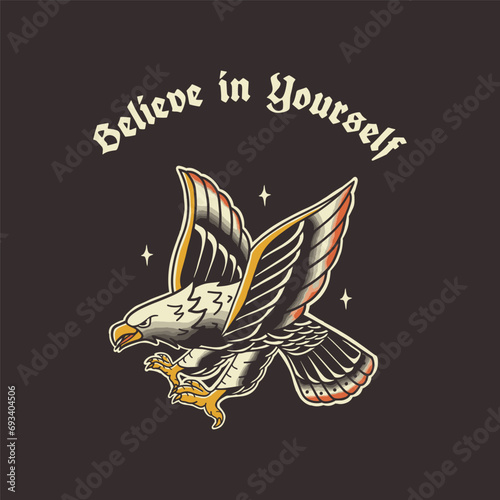 traditional eagle tattoo vintage illustration
