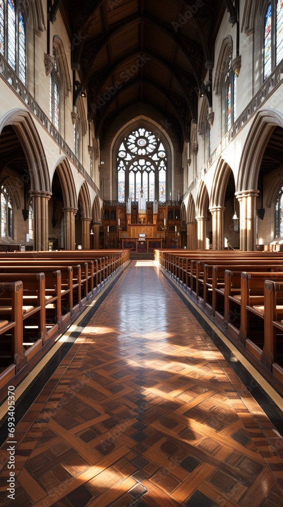 Fototapeta premium A Christian church scene with a specific architectural style, such as Gothic architecture