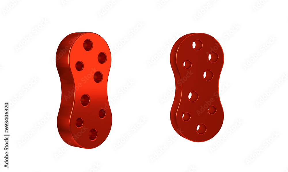 Red Sponge with bubbles icon isolated on transparent background. Wisp of bast for washing dishes. Cleaning service logo. Red Sponge with bubbles icon isolated on transparent background. Wisp of bast for washing dishes. Cleaning service logo.