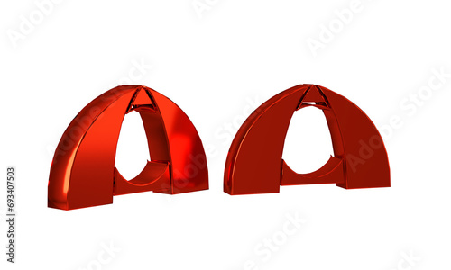 Red Tourist tent icon isolated on transparent background. Camping symbol. © Vadim