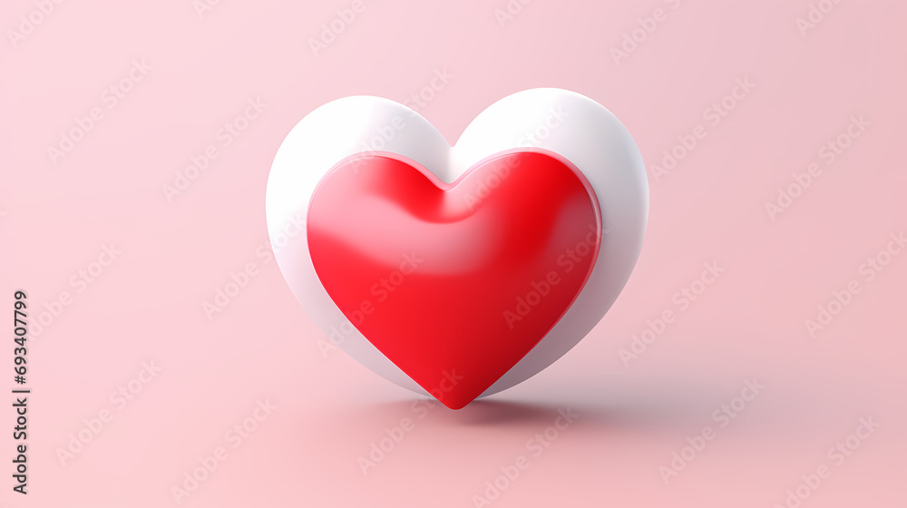 Charming 3D-rendered hearts in shades of red and white, capturing the essence of Valentine's Day romance Charming 3D-rendered hearts in shades of red and white, capturing the essence of Valentine's Day romance