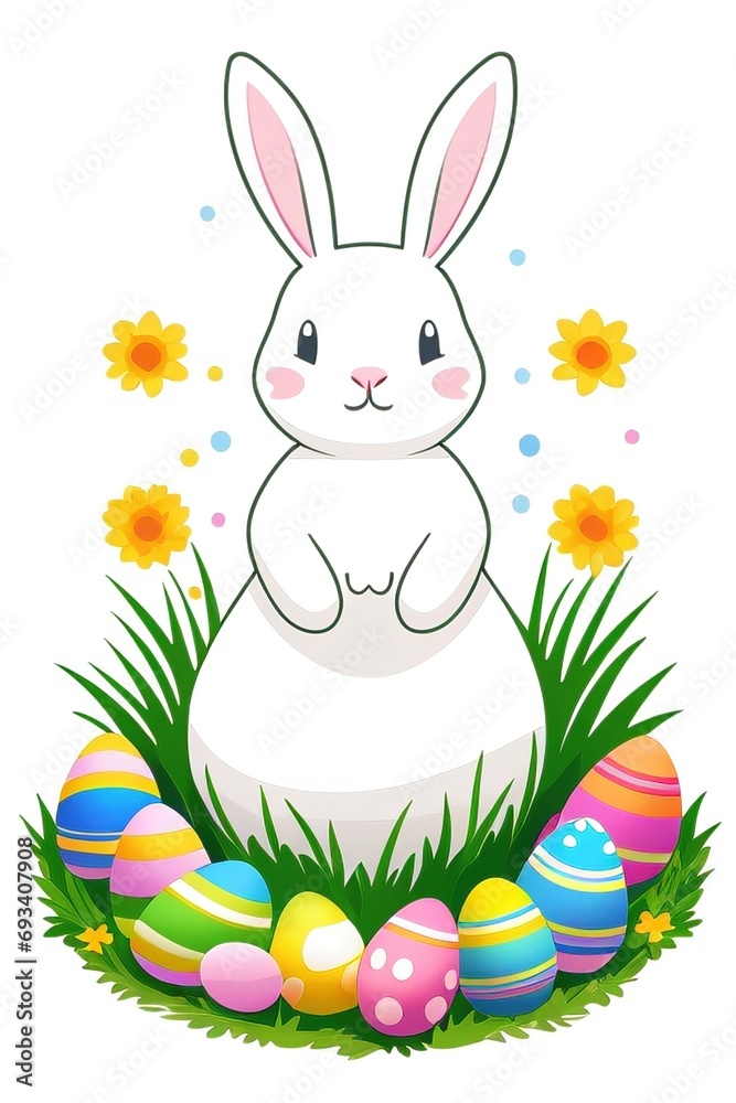 Easter White background illustration-