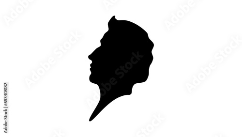 Samuel Morse, black isolated silhouette