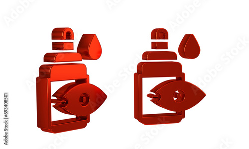 Red Eye drop bottle icon isolated on transparent background. photo