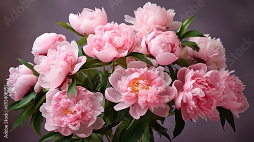 Peony pink flowers background