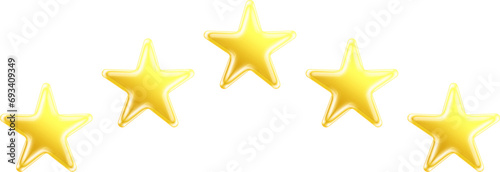 Gold yellow gloss shiny 5 star feedback rate icon