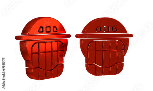 Photography Red Hockey helmet icon isolated on transparent background.