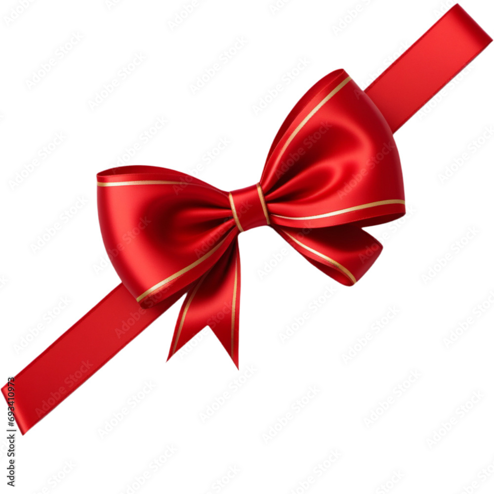 Red ribbon with bow Red ribbon with bow