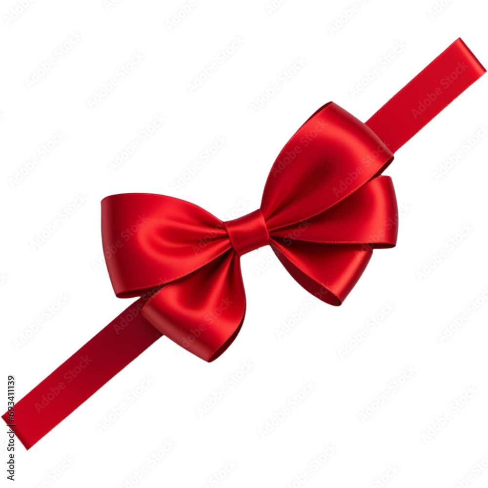 Red ribbon with bow Red ribbon with bow