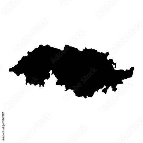 Jalal Abad region map, administrative division of Kyrgyzstan. Vector illustration.