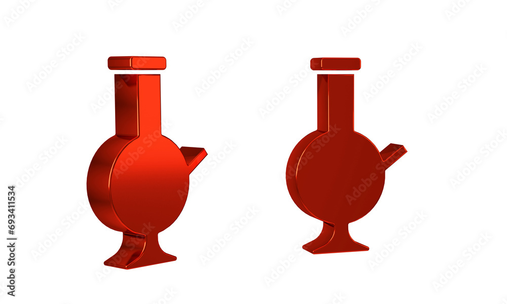 Red Glass bong for smoking marijuana or cannabis icon isolated on transparent background. Red Glass bong for smoking marijuana or cannabis icon isolated on transparent background.