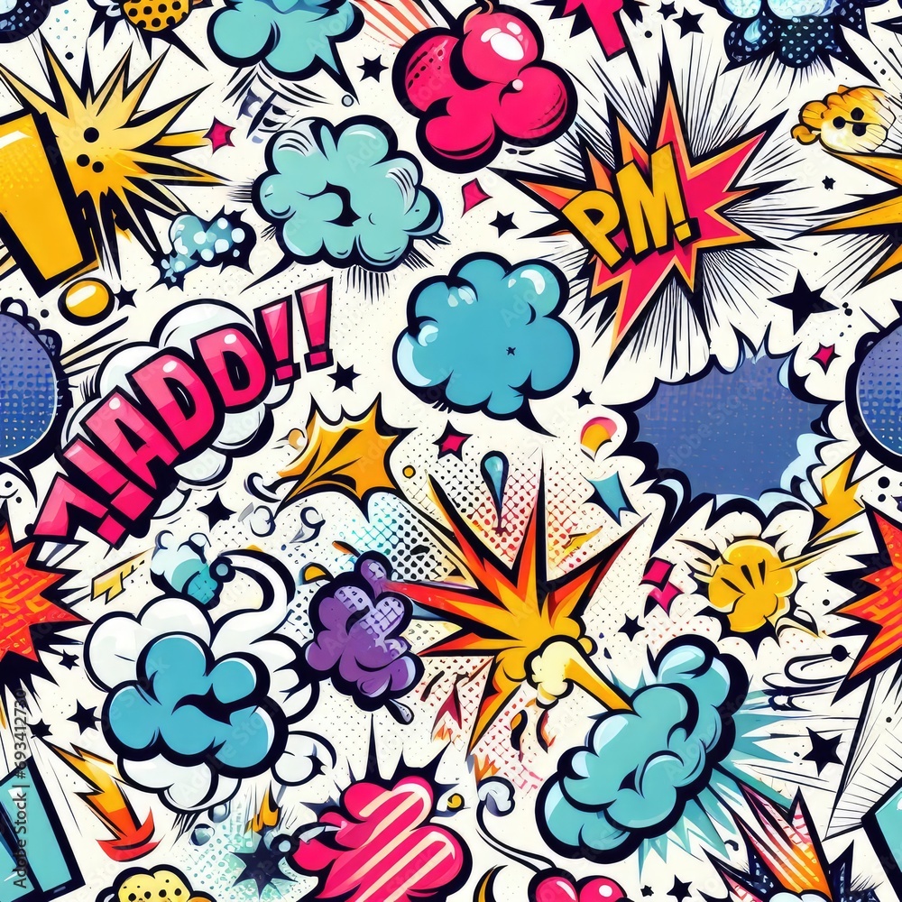 Obraz premium comic speech bubble frame burst text balloons background 