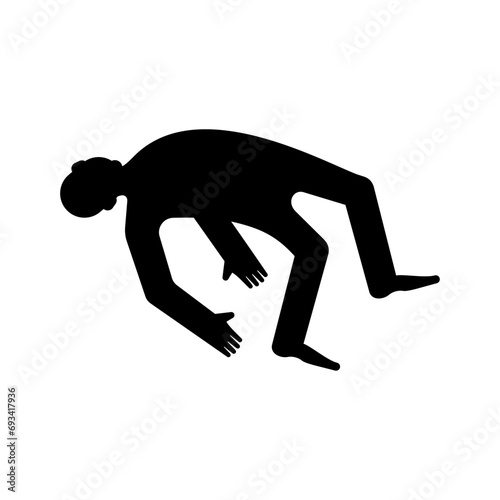 Falling man isolated. The man fell. Man flies down