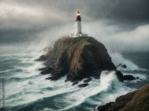 Lighthouse in a storm