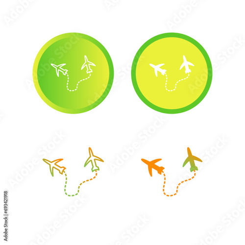 Round Travel Flights Vector Icon