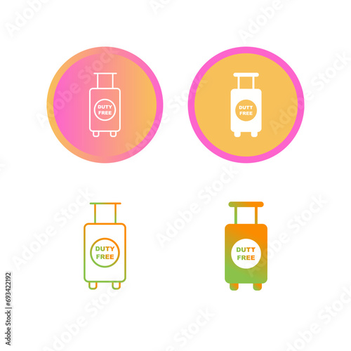 Duty Free Luggage Vector Icon