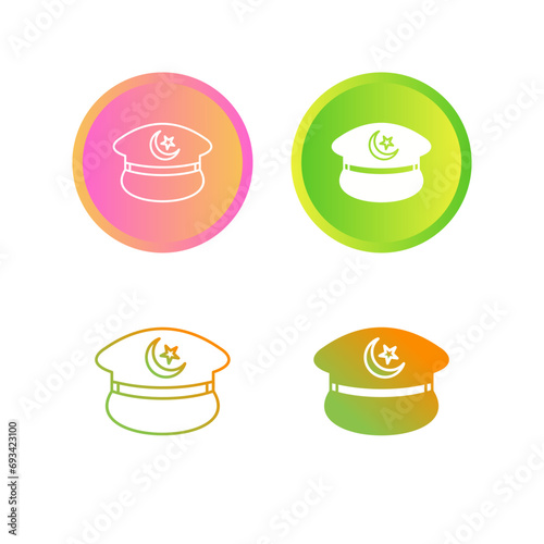 Military Hat Vector Icon photo