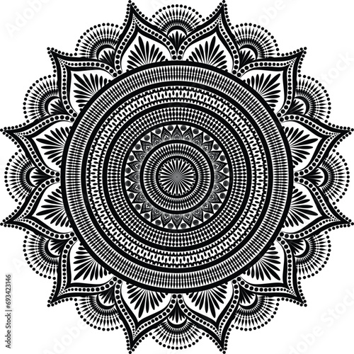 Beautiful floral pattern mandala art isolated on a white background, decoration element for meditation poster, yoga, banner, henna, invitation, cover page, design element mandala art, vector art