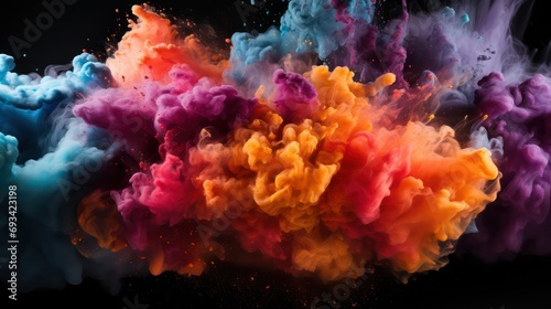 colorful explosion black background