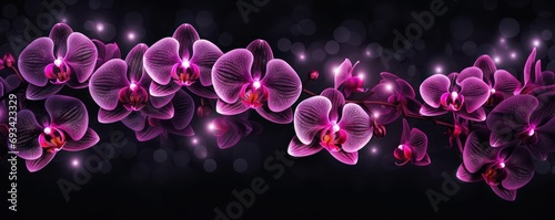 Glowing orchid black grainy gradient background