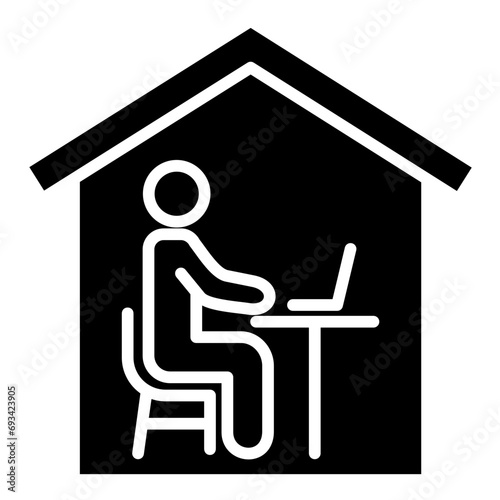 Home Office Setup icon line vector illustration