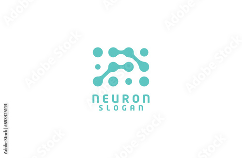 Luxurious blue colored neuron logo