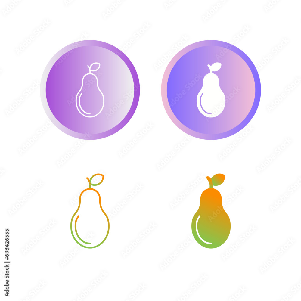 Pear Vector Icon Pear Vector Icon