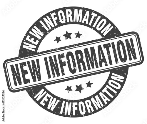 new information stamp. new information label. round grunge sign