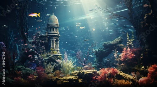 scene in the underwater sea