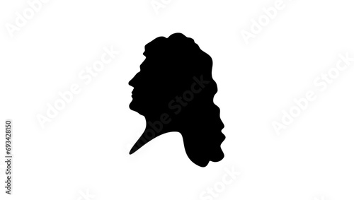 Moliere, black isolated silhouette photo