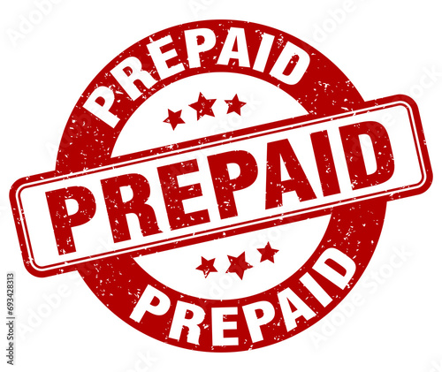 prepaid stamp. prepaid label. round grunge sign