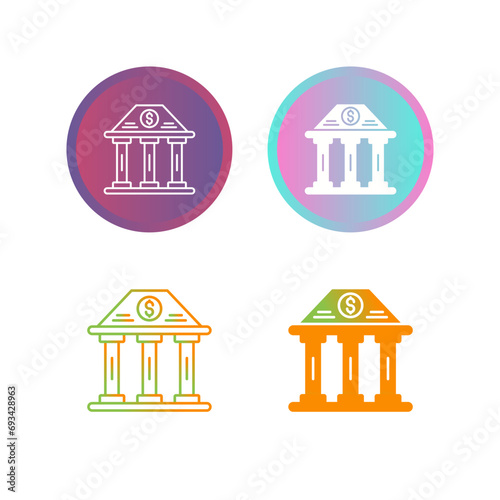 Bank Building Vector Icon