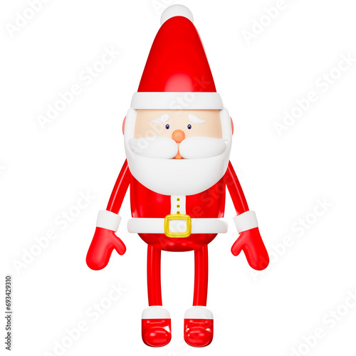 Santa Claus 3D renderings bring joy and charm to various digital creations during the holiday season.Ideal for enhancing seasonal designs and presentations isolated on white background. Clipping path.