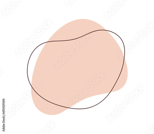 Abstract framed background from fluid geometric shapes. Organic natural liqui...