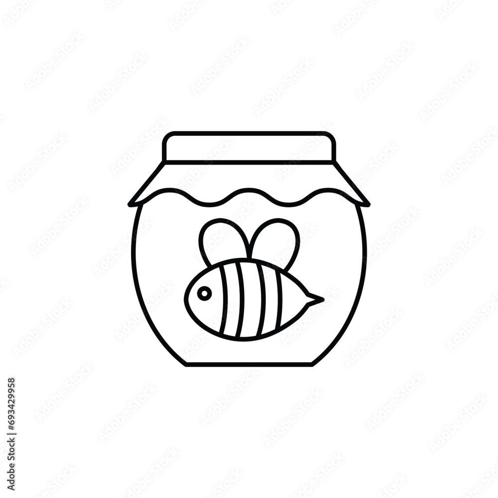 honey jar icon vector food logo  sign