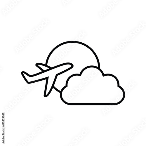 travel icon airlines logo vector plane cloud sun  moon icon 