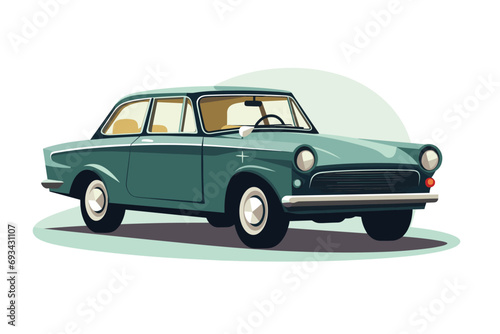 Vector of a soviet russian vintage car. Retro car poster © baobabay