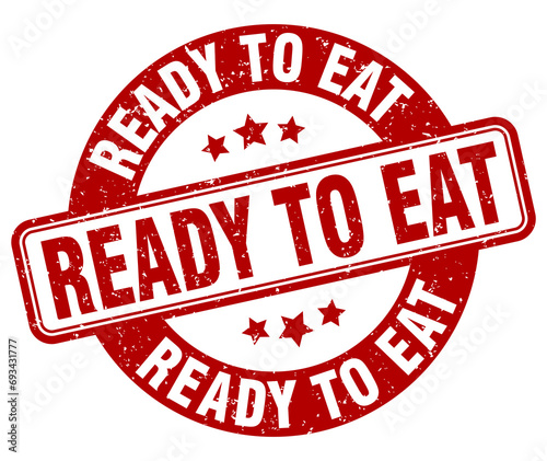 ready to eat stamp. ready to eat label. round grunge sign