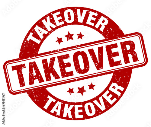 takeover stamp. takeover label. round grunge sign